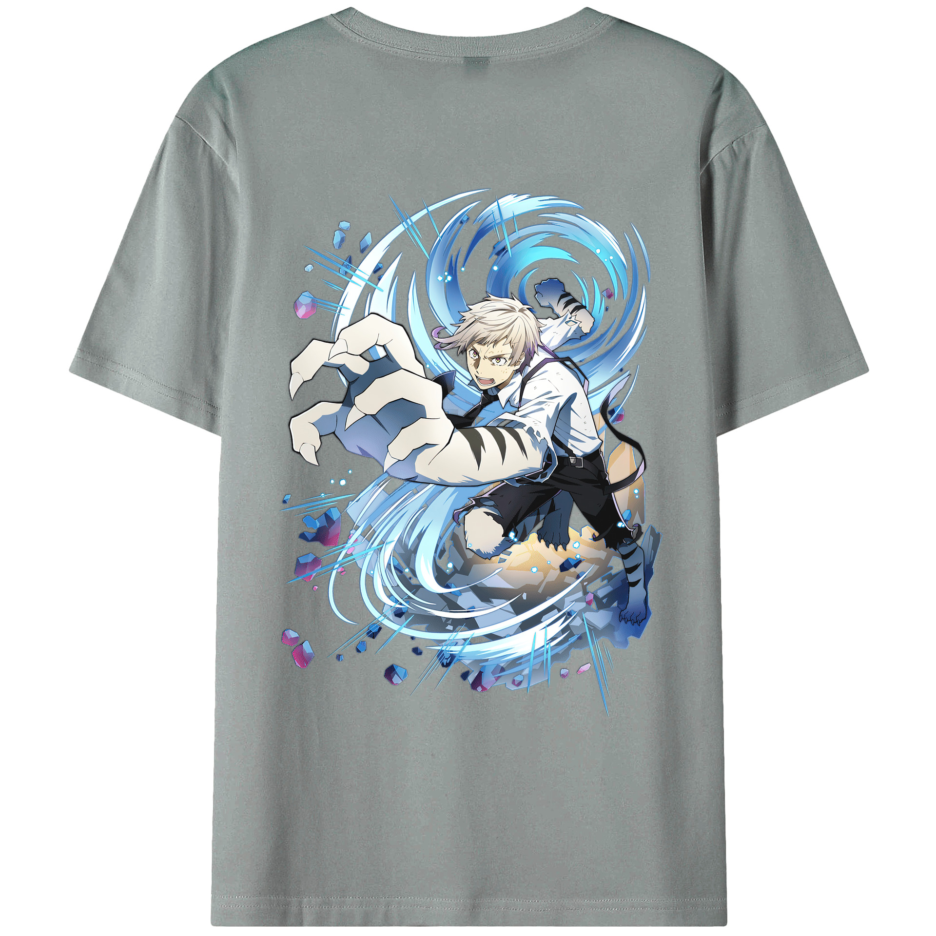 （画像用） 文豪ストレイドッグス Bungo Stray Dogs 綿100％ メンズ半袖Tシャツ（バックプリント） 通気性